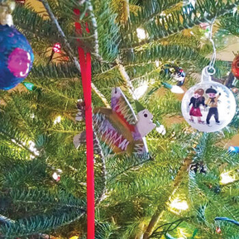 Christmas ornaments on treeRGB