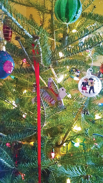 Christmas ornaments on treeRGB